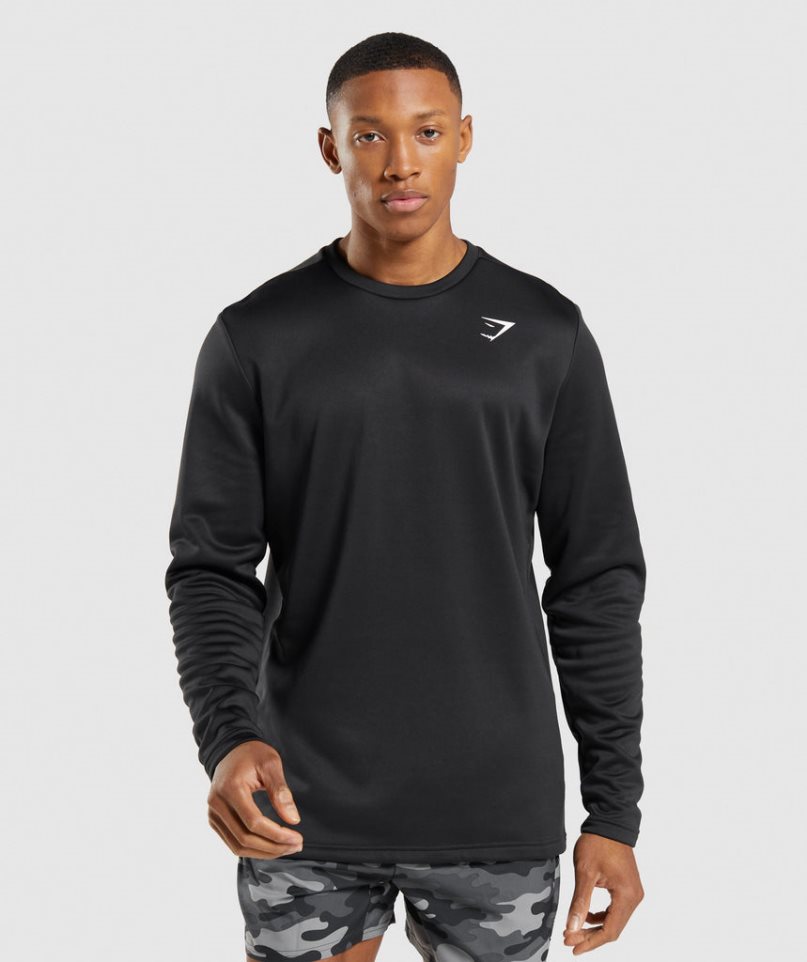 Men\'s Gymshark Arrival Crew Sweatshirts Black | NZ 1YMIXV